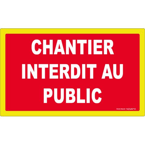 Panneau Chantier interdit au public - haute visibilité - 330x200mm - 4090641 (1/3)