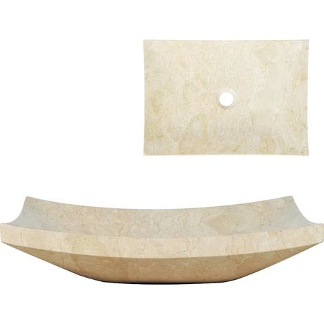 Évier 50 x 35 x 12 cm Marbre Crème (1/5)