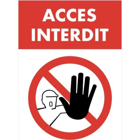 Sticker autocollant ACCES INTERDIT format A5 (1/2)