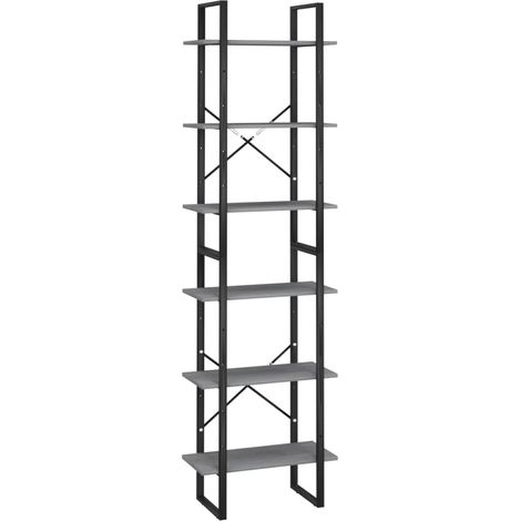 Juego de 2 estantes de almacenamiento 60 x 30 x 210 cm madera maciza de pino gris 020000664 (1/5)
