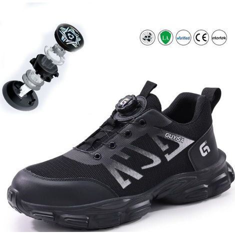 Chaussures de sécurité Chaussures de travail pour hommes et femmes, chaussures de sécurité à bouton rotatif, baskets de travail légères, respirantes et confortables -45 (1/4)