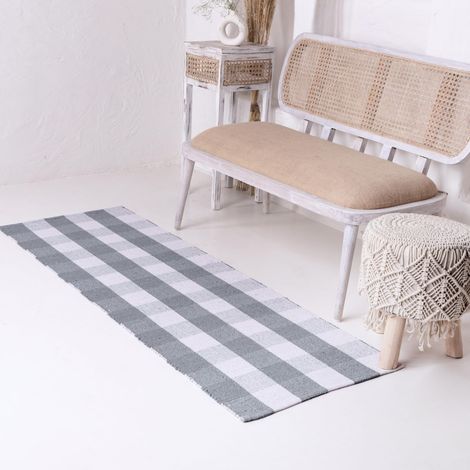 Tapis de Couloir à Carreaux Blancs, Lavable en Machine, pour intérieur et extérieur, pour entrée, Couloir, Porche, Cuisine, 2 x 6 Pieds (1/5)