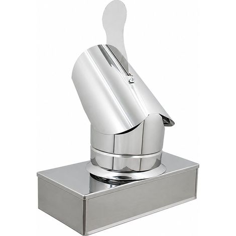 MAKA Comignolo Gallo Rettangolare, Terminale per Canna Fumaria Camino Stufa a Legna Pellet e Gas, Cappello Antipioggia Aspirafumo Base Rettangolare Zincato 220x320 mm (1/5)
