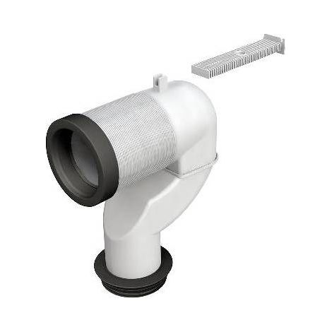 CURVA A P PER COLLEGAMENTO  AL PAVIM. BRIDA IN PLASTICA Misura: Diam.  90-110 mm