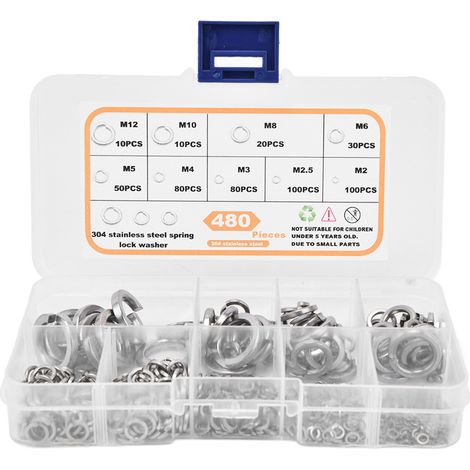Rondelle plate en acier inoxydable lot de 480 pièces, kit de rondelles de haute performance pour étanchéité renforcée (1/5)