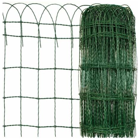 DEESSE SHOP-Clotûre acier et fer, Clôture de jardin Maille décorative Vert 40 cm x 5 m (1/5)