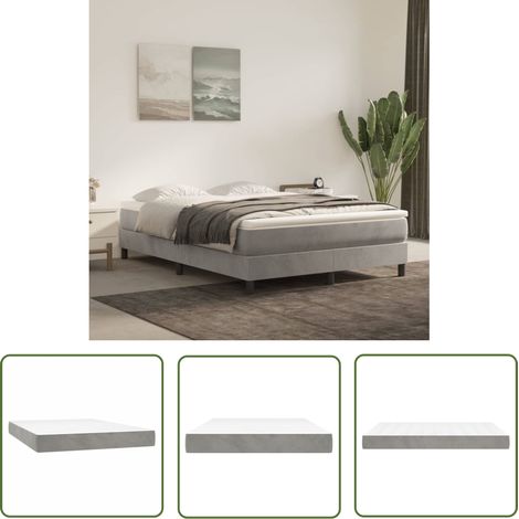 Matelas de lit à ressorts ensachés  Matelas mémoire de forme Matelas ergonomique Gris clair 140x190x20 cm 36309 (1/5)
