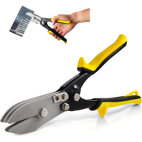 5-blade sheet metal tools, HVAC tool for 24-28 gauge ductwork and stovepipe, 10-1/2" sheet metal crimper end cap duct crimping tool