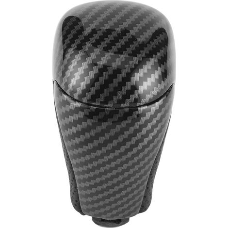 Pomello del cambio in pelle e fibra di carbonio, design perforato, piacevole al tatto, facile installazione, stile lussuoso, compatibile con Highlander, Land Cruiser, (1/5)