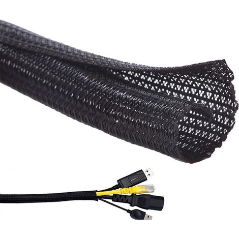 Kit de rangement de câbles, gaine de protection, 3 mètres (13 mm), pour organiser et protéger vos câbles à la maison (1/5)