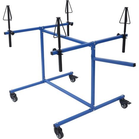 Support de peinture professionnel pour 4 jantes, support de réparation pour chariot de peinture, pneus (bleu) (1/5)