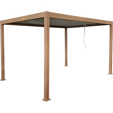Casetta per terrazzo bioclimatica autoportante con lamelle orientabili 12 m² colore naturale scuro  - AMALFI