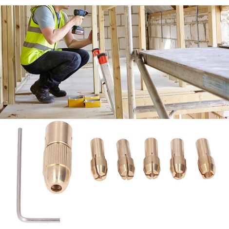 Set mit 7 Spannfuttern für Mini-Elektroschleifmaschinen, Vierbacken-Spannfutter für die zentrale Spindel von Mini-Elektroschleifmaschinen, geeignet für Mini-Elektrobohrmaschinen, Elektroschleifmaschin (1/5)