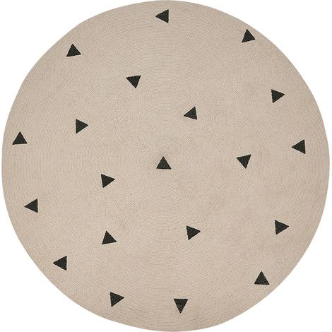 Kids Rug DURG Beige ø 140 cm Cotton