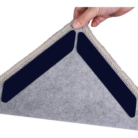 Grip Pour Tapis - 16 Pièces Adhésif Double Face Lavable Réutilisable Anti-Enroulement Pour Sol Dur - Bois Massif Carrelage Lino