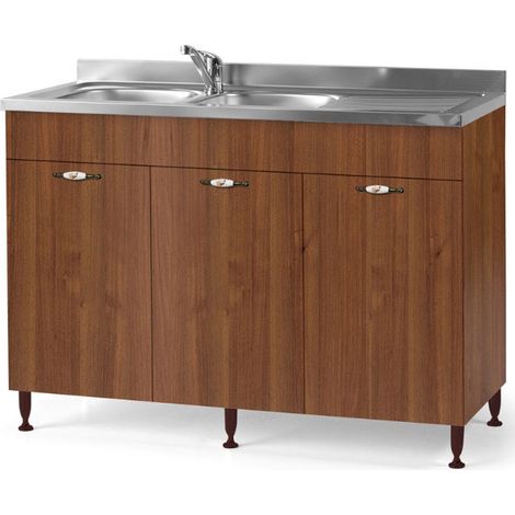 Sottolavello cucina componibile con ante 120 cm noce