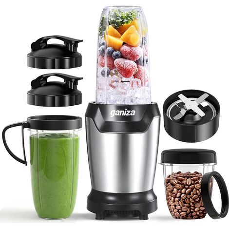 Blender 1300W, Mixeur Blender avec 3 Gourdes Portables (2×1.1L (1/5)