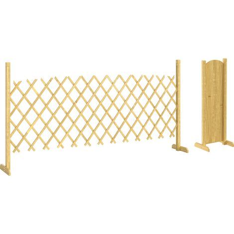 Barriere Extensible en Bois de Sapin 180 cm. Base stable. pour Intérieur Extérieur Balcon Jardin. 180x30x90cm. Naturel (1/5)