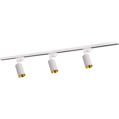 Kit rail MARIBEL Polux blanc/or 3 spots GU10 1 m orientables (1/5)