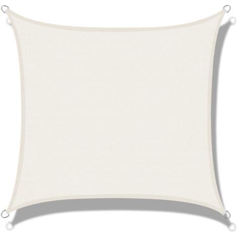 Voile d'ombrage (HDPE) Rectangulaire 2 x 2m Crème Protection des Rayons UV pour Terrasse Camping Extérieur Jardin (1/5)