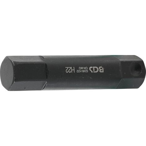 Inserto  lunghezza 100 mm  attacco esagono esterno 22 mm  esagono interno 22 mm