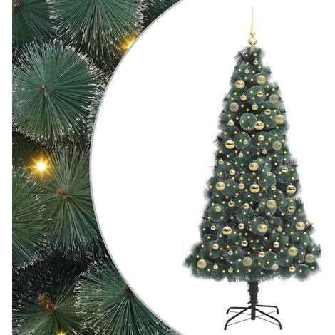Árbol de Navidad Artificial Preiluminado con Conjunto de Bolas vidaXL (1/5)