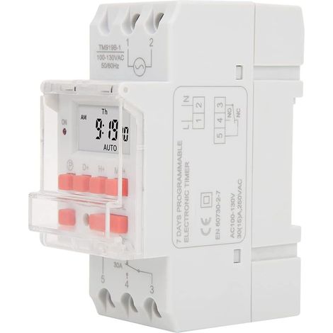 Minuteur hebdomadaire Semme TM919B AC 30A avec écran LCD, relais (1/5)