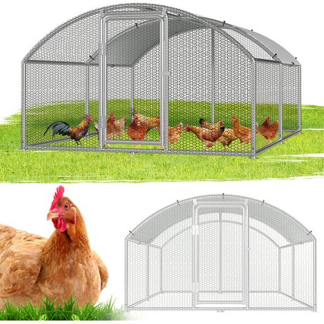 Randaco Hühnerstall 3x4x2m Bogenaufsatz Hühnerhaus Kleintierstall Freilaufgehege Kleintiergehege Voliere Freigehege Hühnerkäfig Geflügelstall Verzinkter