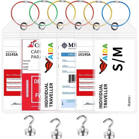 Kofferanhänger Set für Kreuzfahrten mit Magnet-Haken, 6 Stück (1/5)