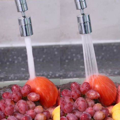 360 Degrés Aérateur de Robinet Pivotant, 2 Modes Mousseur Robinet Economie Eau, Embout Robinet Rotatif,Argent (1/4)