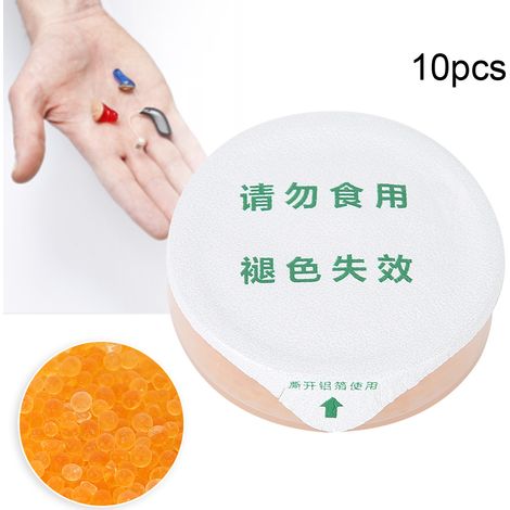 10 x 30 g Trockenmittelkapseln für Hörgeräte, Feuchtigkeitsabsorber, Hörgerätetrockner (1/5)