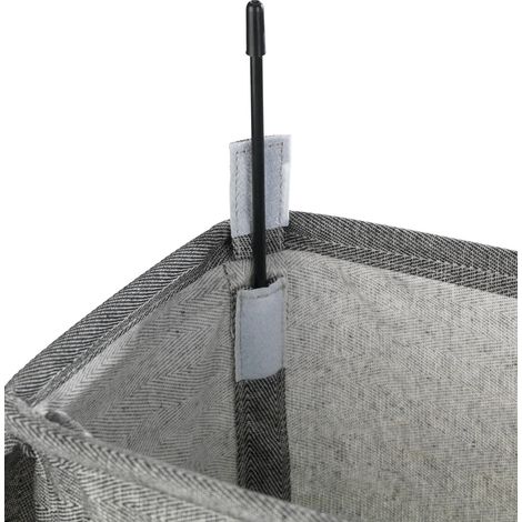 WENKO Raccolta biancheria Corno Prime Nero/Bianco, cesto per la biancheria, 43 l, con coperchio, Nero, Poliestere nero, Cotone bianco, Polipropilene nero (1/5)
