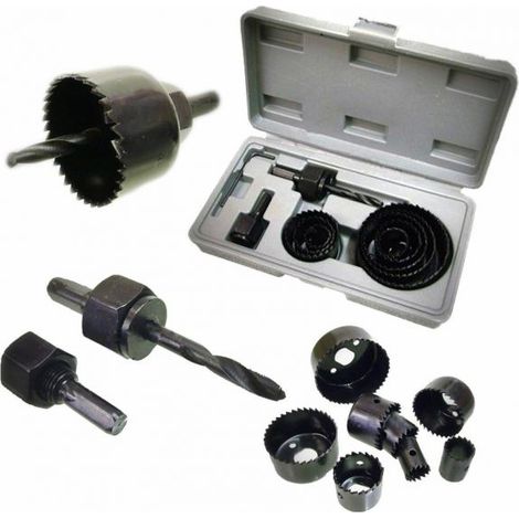 FRESE LEGNO SET FRESA A TAZZA SUPPORTO ATTACCO PER TRAPANO FORARE 11 PZ