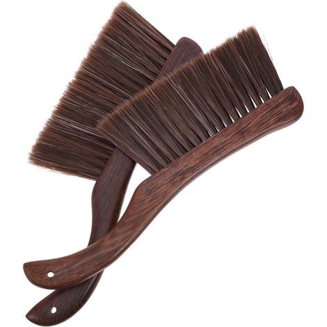 Lot de 2 brosses nettoyage pour cheminée, détachant suie du bois brun (1/5)