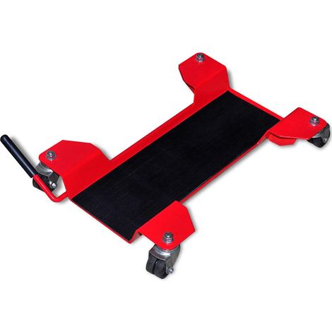 vidaXL Plataforma rodante dolly para motocicletas roja (1/2)