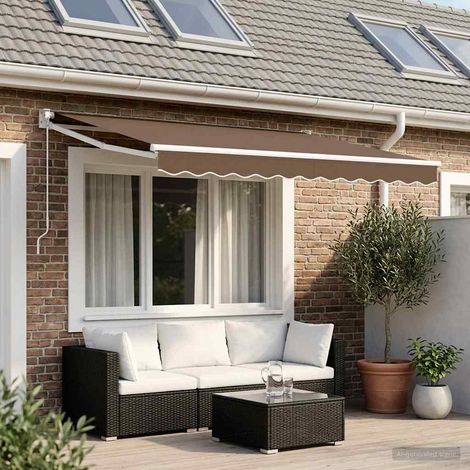 vidaXL Auvent rétractable Taupe 3,5 x 2 m 100% Polyester et Aluminium (1/5)