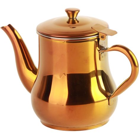 Bouilloire à café et thé 500ml en acier inoxydable, verseuse rouge pour cuisine, théière à épices et condiments.