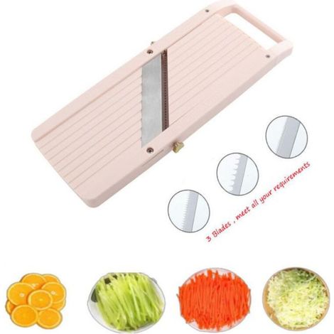 Mandoline japonaise - MHY® - Blanc cassé - Lames en acier inoxydable - Lames interchangeables (1/4)