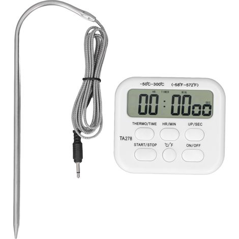Hochpräzises digitales Küchenthermometer mit Sonde und Alarmfunktion zum Grillen und Backen (1/5)