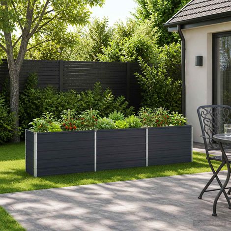 vidaXL Cama de Jardín Elevada Gris antracita 240 x 40 x 55 cm (1/5)