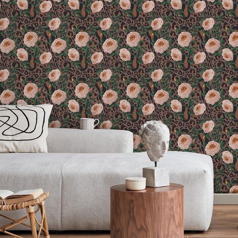 Carta parati adesiva rosa Fiori Panterka Vintage 61x300cm (1/5)