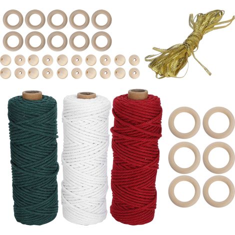 100 m de ficelle de coton tressée pour emballage cadeau de Noël, fil à macramé, loisirs créatifs, bricolage (1/5)