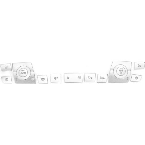 13 pièces autocollants bouton climatisation argentés remplacement pour Série 3 F30 2013‑2018 type A (1/5)