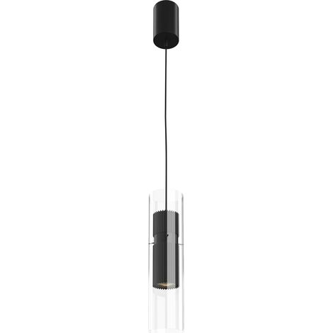 Maytoni Dynamics Lampadario moderno sottile a sospensione nero con paralume in vetro 1xGU10 (1/3)