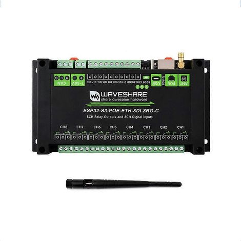 Waveshare ESP32-S3 Industrial 8CH Wi-Fi Network relais ETH-8DI-8RO-C support RS485 Bluetooth or Wi-Fi Remote commande (1/5)