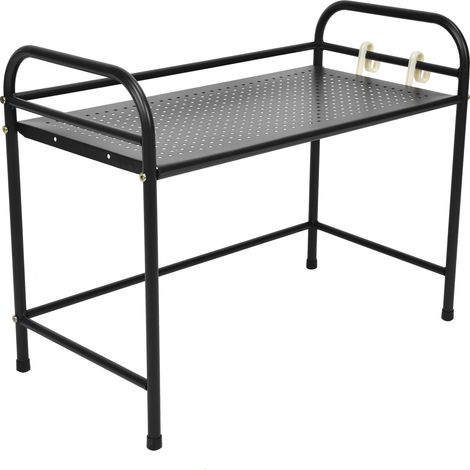 Étagères à micro-ondes à 2 niveaux en fer forgé noir, organisateur de rangement pour la cuisine (1/5)