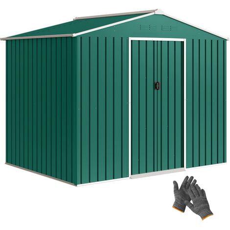 Abri de jardin Extérieur 3,6 m² 236x171x191 cm de portes Correderas et Ranuras de Ventilación vert (1/5)