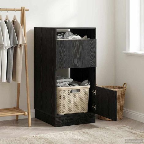 vidaXL Laundry Cabinet Set Black Oak 50 x 68 x 102 cm Engineered wood