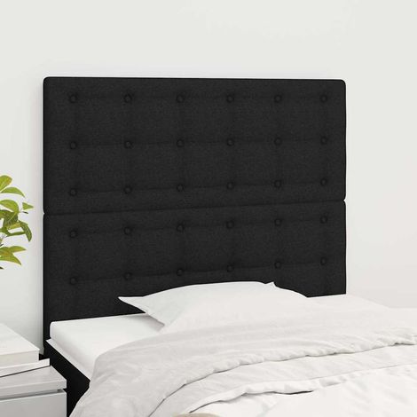 vidaXL Tête de lit Noir 90x5x118/128 cm Tissu (1/5)