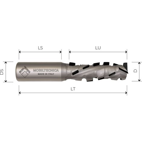 MTEC021.9 - SPINDELFRÄSE AUS DIAMANT Z2+2 KÖRPER AUS STAHL PKD H4,5 MM - MOBILTECNICA  .9D20  LU 44  DS20  LT104  Z(2+2)(9 DP+1DIA)  AX20°  RE  H4,5